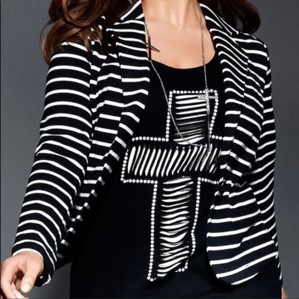 Lane Bryant Striped Ponte Blazer size 26 women